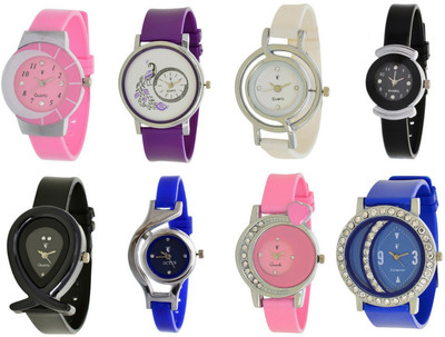 

Orayan Combo Of 8 Designer Analog Watch For Womens And Girls-OTS006 Watch - For Women