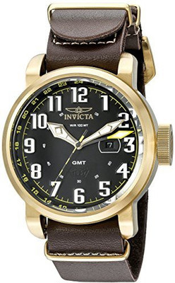 

Invicta Black4416 Invicta Men's 18888 Aviator Stainless Steel Watch With Brown Leather Band Watch - For Men