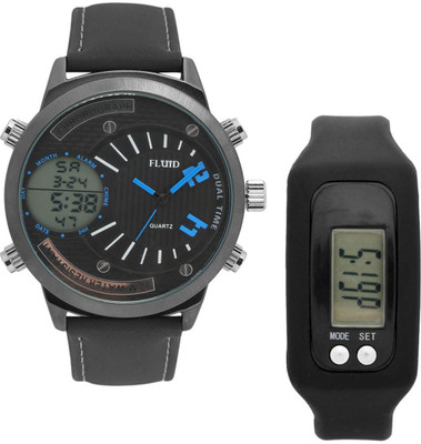 

FLUID FMFFL-1225-BL-BK With Digital Band Watch - For Men