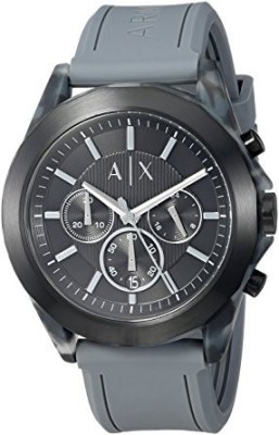 armani exchange black silicone watch