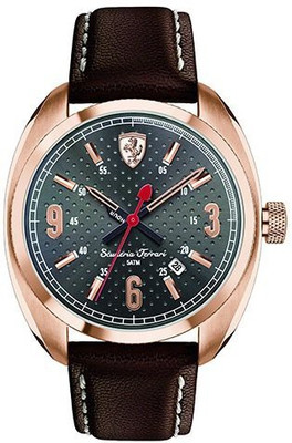 

Ferrari Green5478 Ferrari Men's Scuderia Rose-Gold Tone Brown Leather Watch 0830208 Watch - For Men