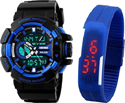 

FAAS Analogue-Digital Blue Dail Sports Watch & Led Free FW-0149 Watch - For Men