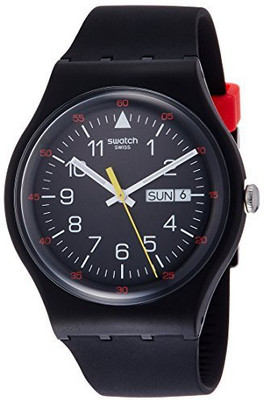 Swatch Black4005 Swatch Yokorace Black Dial Black Silicone Strap Men'S Watch Suob724 Watch - For Men