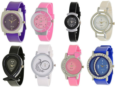 

Maxi Retail Combo Of 8 Designer Analog Watch For Womens And Girls-OTS009 Watch - For Women