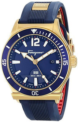 

Salvatore Ferragamo Blue5259 Salvatore Ferragamo Men's FF3120014 1898 Sport Analog Swiss Quartz Blue and Gold-Tone Watch Watch - For Men
