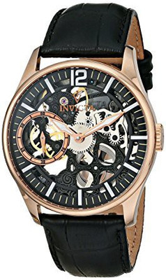 

Invicta multicolor4362 Invicta Men's 12408 Vintage Rose Gold-Tone Stainless Steel Mechanical Skeleton Watch with Leather Band Watch - For Men