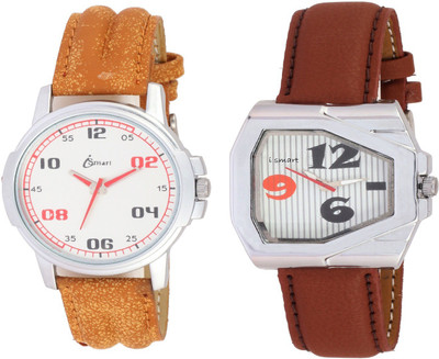 

Ismart Leather 2 number and 11 number watches combo for men Watch - For Boys