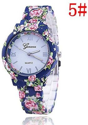 

Geneva White2298 New Floral Flower Geneva Watch Bracelet Watch Women Dress Watches Quartz Wristwatch Watch - For Men