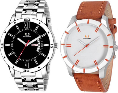 

R S Original RSO-3113 DAY AND DATE BLACK WATCH FOR MEN Watch - For Men