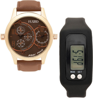 

FLUID FMFFL-1141-BR With Digital Band Watch - For Men