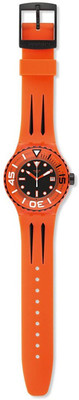 

Swatch black8793 Swatch Sundowner Black Dial Orange Plastic Mens Watch SUUO400 Watch - For Men