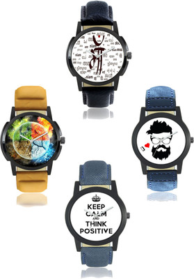 

bilmo Attractive Dial Color And Designer Leather Strap Limited Adition Pack of 4 Watch - For Men26 Watch - For Men