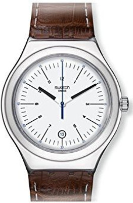 

Swatch Silver6363 Swatch Appia Silver Dial Brown Leather Mens Watch YWS401 Watch - For Men