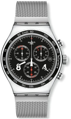 

Swatch Black7053 Swatch Men's 'Irony Blackie' Quartz Stainless Steel Casual Watch, Color:Silver-Toned (Model: YVS401GB) Watch - For Men