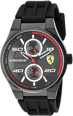 

Ferrari Black5571 Scuderia Ferrari Men's Quartz Stainless Steel and Silicone Casual Watch, Color:Black (Model: 830356) Watch - For Men