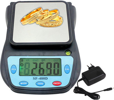 

Xhaiden SF-400D Jewellery Rectangle Platter 1g to 3kg With Adapter Weighing Scale(Blue)