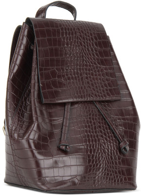 

French Connection ALANA CROCO BACK PACK 2 L Backpack(Maroon), Chocolate chili