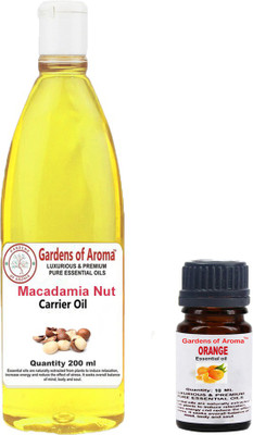 

Gardens Of Aroma Orange Essential Oil And Macadamia Nut Carrier Oil(210 ml)