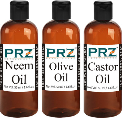 

PRZ Combo of Neem Oil, Olive Oil and Castor Oil (Each 50ml)(50 ml)