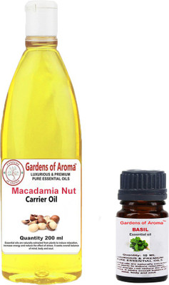 

Gardens Of Aroma Basil Essential Oil And Macadamia Nut Carrier Oil(210 ml)