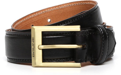 

BRUNE Men Casual Black Genuine Leather Belt