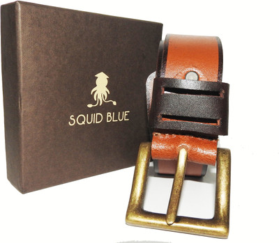 

SQUID BLUE Men Casual Tan Genuine Leather Belt