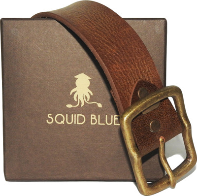 

SQUID BLUE Men Casual Brown Genuine Leather Belt