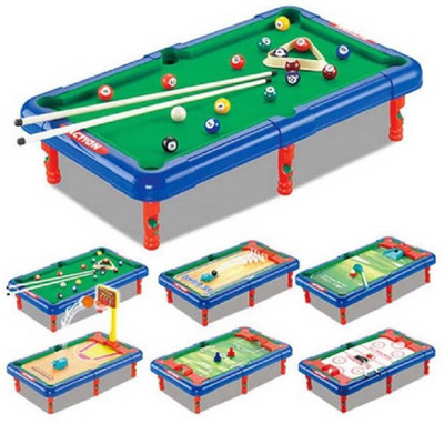 

Montez 6 in 1 Action Table Outdoor Indoor Sports Toys with Multiple Gaming Accessories Board Game