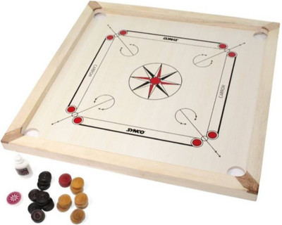

Smartcraft Carrom Board Mango 66 - Size 26 inches , Small Compact Mango Wood Frame with coins striker & powder Board Game