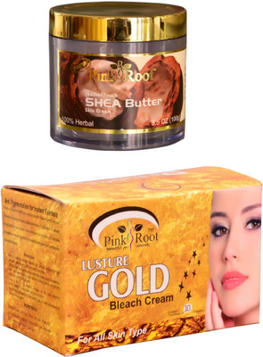 

Pink Root Gold Bleach 250gm, Shea Butter Skin Cream 100gm(Set of 2)