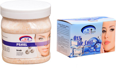 

Pink Root Oxy Ice Cool Bleach 250gm, Pearl Scrub 500ml(Set of 2)