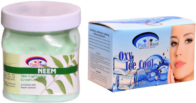 

Pink Root Oxy Ice Cool Bleach 250gm, Neem Cream 500ml(Set of 2)