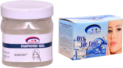 

Pink Root Oxy Ice Cool Bleach 250gm, Diamond Gel 500ml(Set of 2)