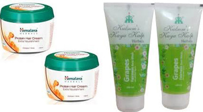 

Himalaya protien hair cream (100 ml + 100 ml),kulsum's kaya kalp herbals grapes fairness face wash(100 ml + 100 ml ) pack of 4(Set of 4)