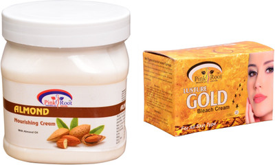 

Pink Root Gold Bleach 250gm, Almond Nourishing Cream 500ml(Set of 2)