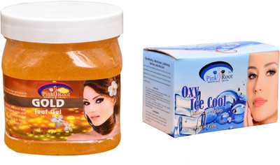 

Pink Root Oxy Ice Cool Bleach 250gm, Gold Leaf Gel 500ml(Set of 2)