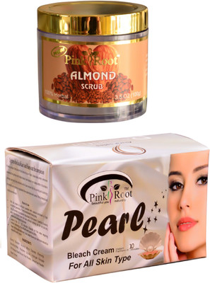 

Pink Root Pearl Bleach 250gm, Almond Scrub 100gm(Set of 2)