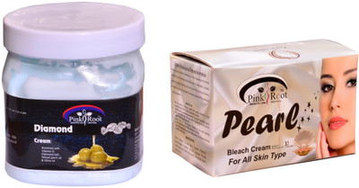 

Pink Root Pearl Bleach 250gm, Diamond Cream 500ml(Set of 2)