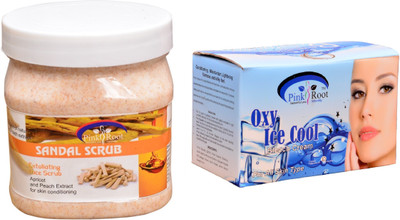 

Pink Root Oxy Ice Cool Bleach 250gm, Sandal Scrub 500ml(Set of 2)