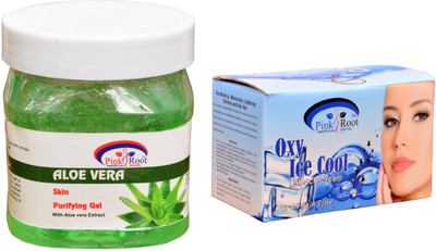 

Pink Root Oxy Ice Cool Bleach 250gm, Aloe Vera Gel 500ml(Set of 2)