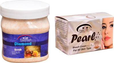 

Pink Root Pearl Bleach 250gm, Diamond Scrub 500ml(Set of 2)