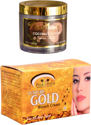 

Pink Root Gold Bleach 250gm, Coconut Scrub 100gm(Set of 2)