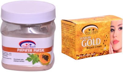 

Pink Root Gold Bleach 250gm, Papaya Mask 500ml(Set of 2)