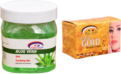 

Pink Root Gold Bleach 250gm, Aloe Vera Gel 500ml(Set of 2)