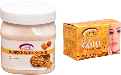 

Pink Root Gold Bleach 250gm, Bleackheads Scrub 500ml(Set of 2)