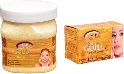 

Pink Root Gold Bleach 250gm, Gold Scrub 500ml(Set of 2)