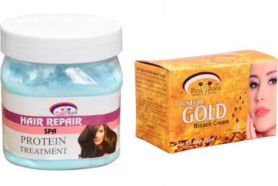 

Pink Root Gold Bleach 250gm, Hair Repair Spa 500ml(Set of 2)