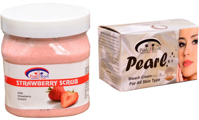 

Pink Root Pearl Bleach 250gm, Strawberry Scrub 500ml(Set of 2)
