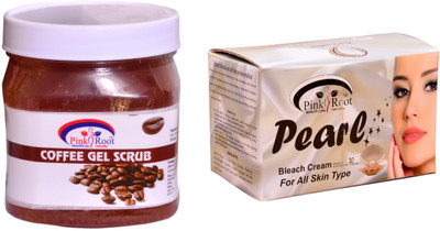 

Pink Root Pearl Bleach 250gm, Coffee Gel Scrub 500ml(Set of 2)