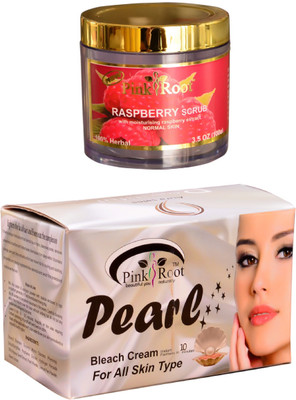 

Pink Root Pearl Bleach 250gm, Raspberry Scrub 100gm(Set of 2)